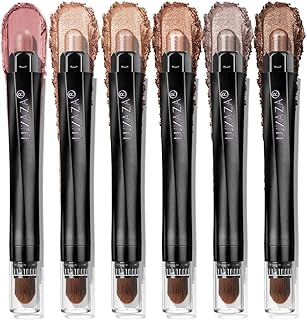 Neutral Eyeshadow Stick Makeup 6PCS Set, Brown Nude Metallic Shimmer Matte Cream Eye Shadow Palette Eyeliner Brightener Pencil Crayon, Halloween Makeup - BROWN CANYON