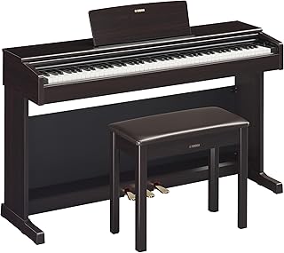 Arius, 88-Key Weighted Action Digital Aspiring Musicians, CFX Concert Grand Piano Voice, 3-Pedal Unit, Bench Included, Classic Upright Design, Dark Rosewood (YDP145R)