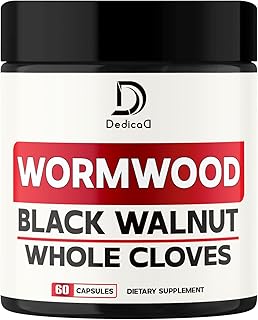12in1 Wormwood Capsules Black Walnut Cloves, Ginger, Turmeric Curcumin & Black Pepper - Immune System - 60 Capsules