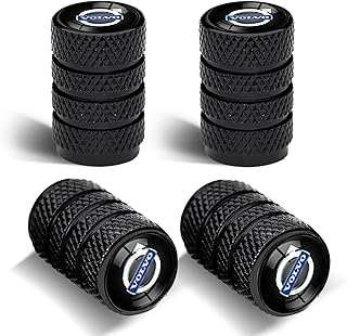 4Pcs Automobile Tire Valve Stem Covers, Corrosion-Resistant Tire Valve Stem Cover Suitable for Caps Compatible with Volvo s60 s90 xc60 xc40 xc90 v60 v90 Series Stem Cap Car Valve Cover Black