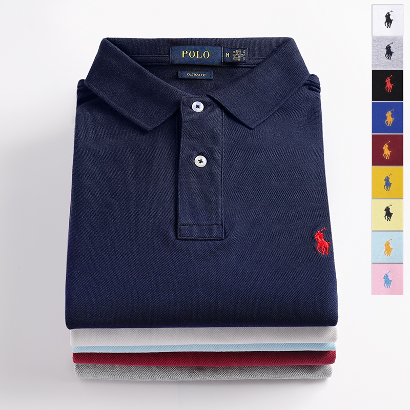 【New Arrival】Fashion_Ralph Laurens Men&#039;s Summer Cotton Business Casual Plus Size Polo Shirt